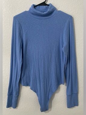 aerie Blue Long Sleeve Turtleneck Bodysuit